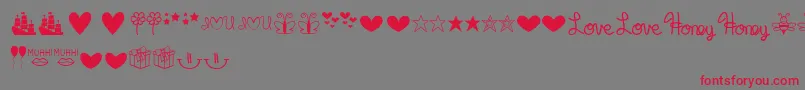 MfDings Font – Red Fonts on Gray Background