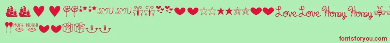MfDings Font – Red Fonts on Green Background