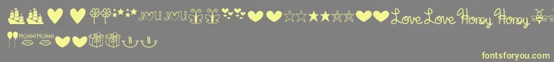 MfDings Font – Yellow Fonts on Gray Background