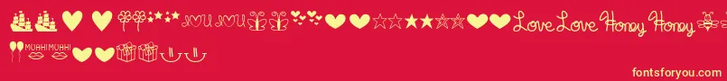 MfDings Font – Yellow Fonts on Red Background