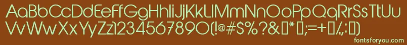 Abeatbykai-fontti – vihreät fontit ruskealla taustalla