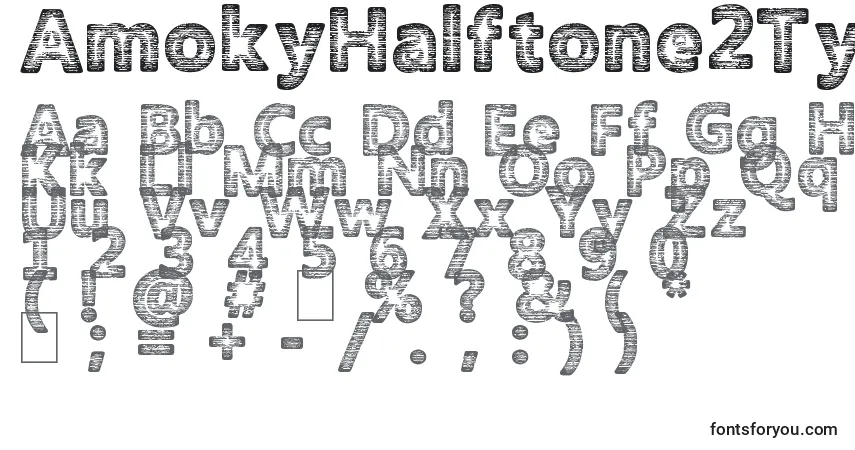Fuente AmokyHalftone2Typeface - alfabeto, números, caracteres especiales