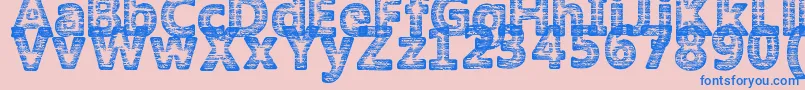 フォントAmokyHalftone2Typeface – ピンクの背景に青い文字