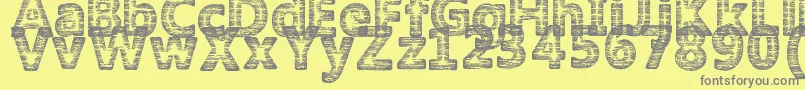 AmokyHalftone2Typeface Font – Gray Fonts on Yellow Background