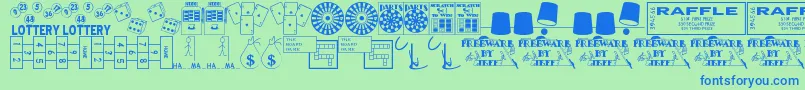 Winner Font – Blue Fonts on Green Background