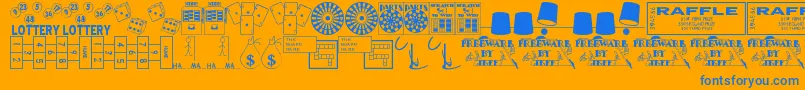 Winner Font – Blue Fonts on Orange Background