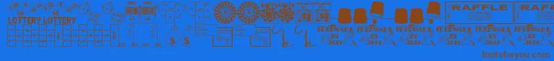 Winner Font – Brown Fonts on Blue Background