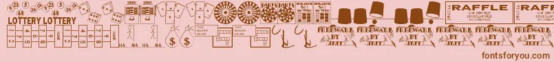 Fonte Winner – fontes marrons em um fundo rosa