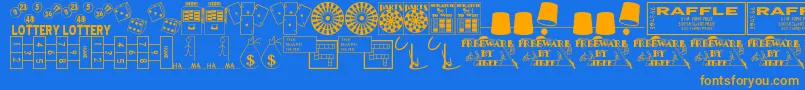 Winner Font – Orange Fonts on Blue Background