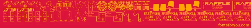 Winner Font – Orange Fonts on Red Background