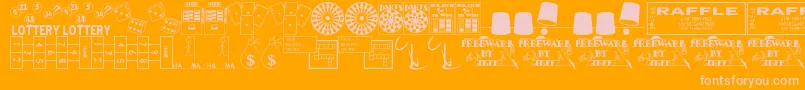Winner Font – Pink Fonts on Orange Background
