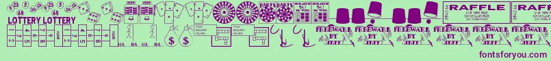 フォントWinner – 緑の背景に紫のフォント