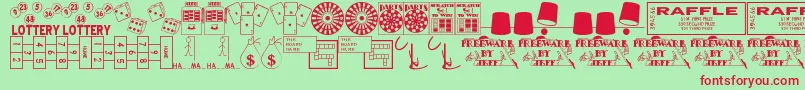 Winner Font – Red Fonts on Green Background