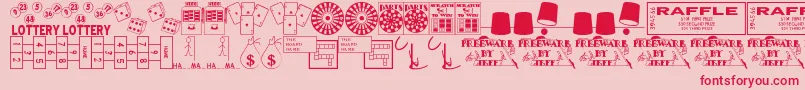 Fonte Winner – fontes vermelhas em um fundo rosa