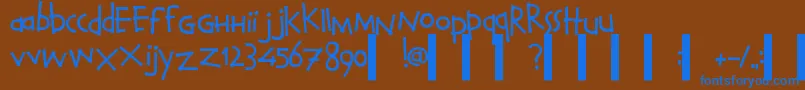 CalvinAndHobbesNormal Font – Blue Fonts on Brown Background