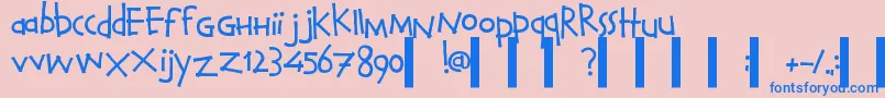 Шрифт CalvinAndHobbesNormal – синие шрифты на розовом фоне