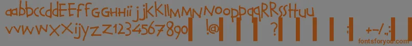 CalvinAndHobbesNormal-fontti – ruskeat fontit harmaalla taustalla