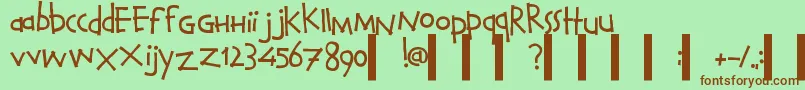 フォントCalvinAndHobbesNormal – 緑の背景に茶色のフォント
