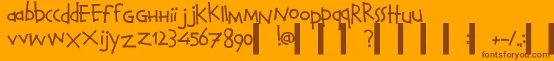 CalvinAndHobbesNormal-fontti – ruskeat fontit oranssilla taustalla