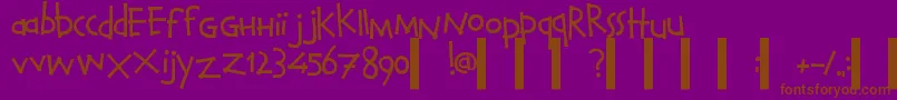 CalvinAndHobbesNormal Font – Brown Fonts on Purple Background