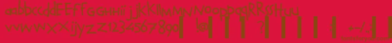 CalvinAndHobbesNormal Font – Brown Fonts on Red Background