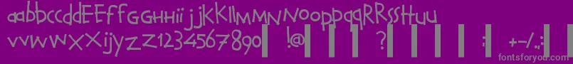 CalvinAndHobbesNormal-fontti – harmaat kirjasimet violetilla taustalla