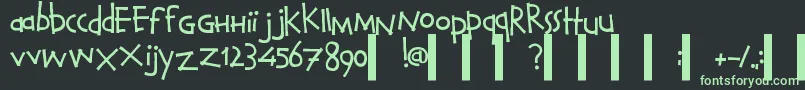 CalvinAndHobbesNormal Font – Green Fonts on Black Background