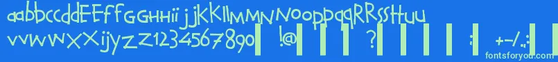 CalvinAndHobbesNormal Font – Green Fonts on Blue Background