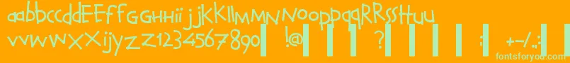 CalvinAndHobbesNormal Font – Green Fonts on Orange Background