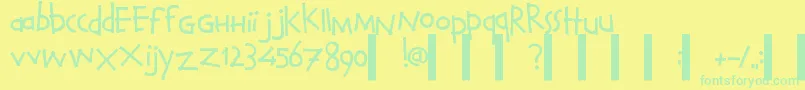 CalvinAndHobbesNormal Font – Green Fonts on Yellow Background