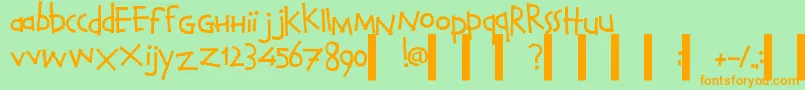 CalvinAndHobbesNormal Font – Orange Fonts on Green Background