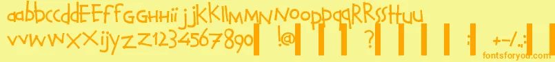 Шрифт CalvinAndHobbesNormal – оранжевые шрифты на жёлтом фоне