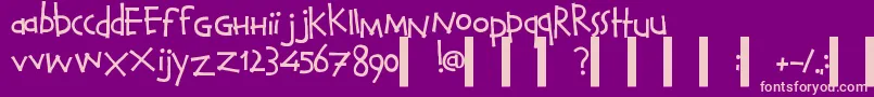 CalvinAndHobbesNormal Font – Pink Fonts on Purple Background