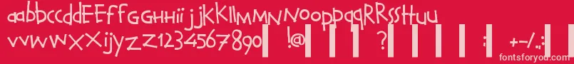 Шрифт CalvinAndHobbesNormal – розовые шрифты на красном фоне