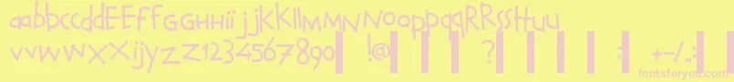 CalvinAndHobbesNormal Font – Pink Fonts on Yellow Background
