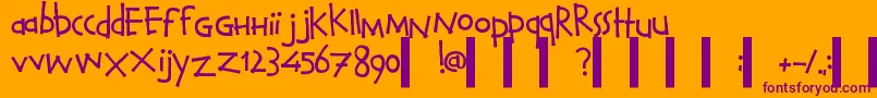 Шрифт CalvinAndHobbesNormal – фиолетовые шрифты на оранжевом фоне
