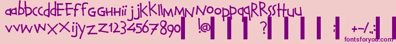 CalvinAndHobbesNormal-fontti – violetit fontit vaaleanpunaisella taustalla