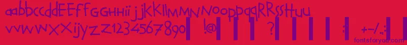 CalvinAndHobbesNormal Font – Purple Fonts on Red Background