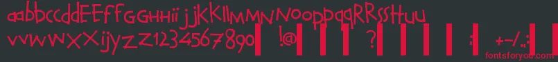 CalvinAndHobbesNormal-fontti – punaiset fontit mustalla taustalla