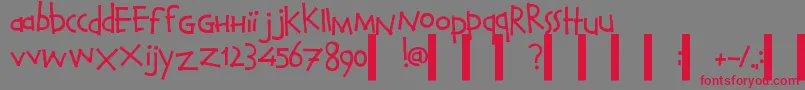 フォントCalvinAndHobbesNormal – 赤い文字の灰色の背景