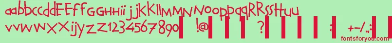 フォントCalvinAndHobbesNormal – 赤い文字の緑の背景