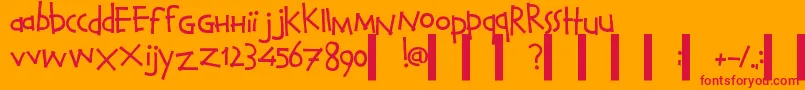 CalvinAndHobbesNormal Font – Red Fonts on Orange Background