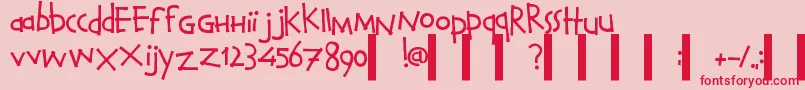 CalvinAndHobbesNormal Font – Red Fonts on Pink Background