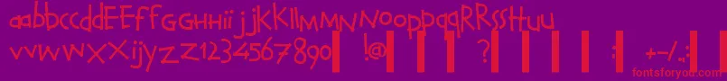 CalvinAndHobbesNormal-fontti – punaiset fontit violetilla taustalla