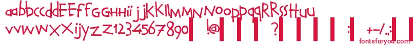 フォントCalvinAndHobbesNormal – 白い背景に赤い文字