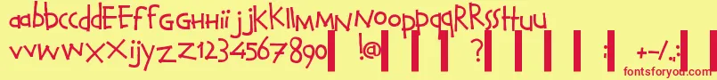 CalvinAndHobbesNormal Font – Red Fonts on Yellow Background