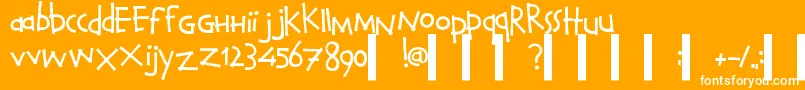 CalvinAndHobbesNormal-fontti – valkoiset fontit oranssilla taustalla