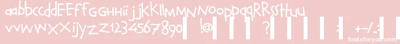 CalvinAndHobbesNormal-fontti – valkoiset fontit vaaleanpunaisella taustalla