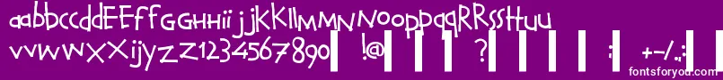 CalvinAndHobbesNormal-fontti – valkoiset fontit violetilla taustalla