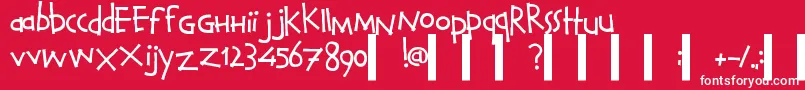 フォントCalvinAndHobbesNormal – 赤い背景に白い文字